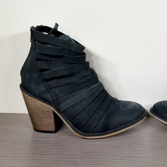 Free People Hybrid Strappy Ankle Boot, Black Nubuck, Womens Various Sizes - Picture 6 of 11
